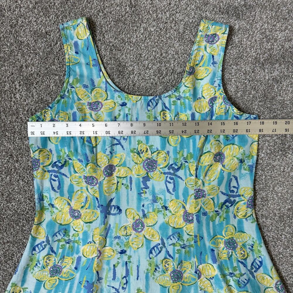 Vintage Big Hed Designs Dress Womens Small Blue Floral Sundress USA 90s Y2K - Picture 9 of 10